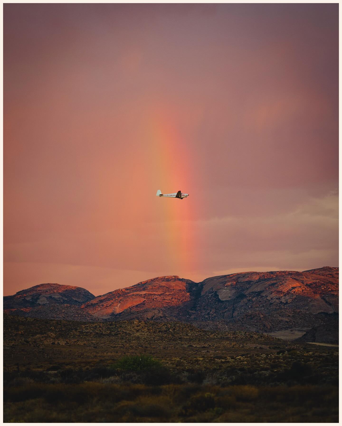 Sunset flight and the rainbow came out 🌇